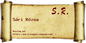 Sári Rózsa névjegykártya